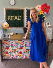 photo of Mrs. Page at desk