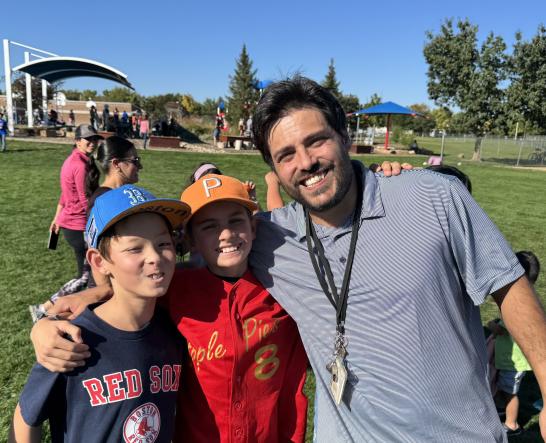 Pumpkin Run PE Teacher with Students